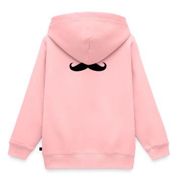 moustache - Sweat Premium à capuche enfant bio - rose - Dos - AI Model Kid Female (0cm)