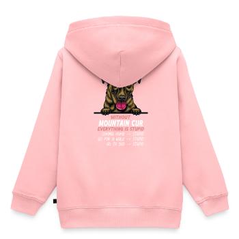 Ohne Berghund ist alles doof - Kinder Premium Organic Hoodie - Rosa - Hinten - AI Model Kid Female (0cm)