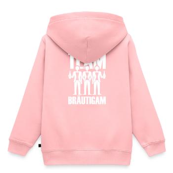 Team Bräutigam Polterhochzeit - Kinder Premium Organic Hoodie - Rosa - Hinten - AI Model Kid Female (0cm)