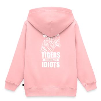 Chat exotique tigre - Sweat Premium à capuche enfant bio - rose - Dos - AI Model Kid Female (0cm)
