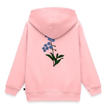 Vergissmeinnicht blau - Kinder Premium Organic Hoodie - Rosa - Hinten - AI Model Kid Female (0cm)