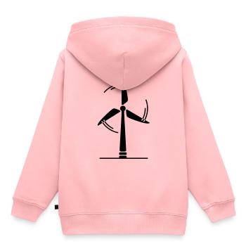 Wind turbine silhouette - Kids Premium Organic Hoodie - rose - Back - AI Model Kid Female (0cm)