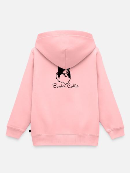 bordercollie01 - Sweat Premium à capuche enfant bio - rose