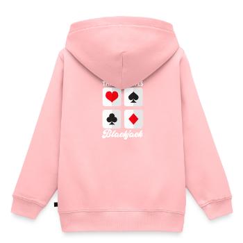 Ce père aime le Blackjack Drôle 21 Blackjack Père - Sweat Premium à capuche enfant bio - rose - Dos - AI Model Kid Female (0cm)