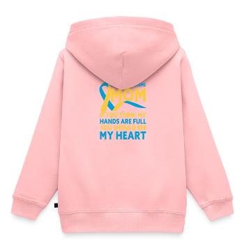 Down Syndrome Mom Down Syndrome Awareness - Kinder Premium Organic Hoodie - Rosa - Hinten - AI Model Kid Female (0cm)