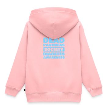 Dead Pancreas Society Sensibilisation au diabète DT1 - Sweat Premium à capuche enfant bio - rose - Dos - AI Model Kid Female (0cm)