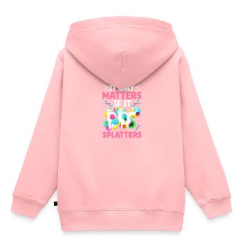 Cela n’a d’importance que s’il éclabousse du paintball drôle - Sweat Premium à capuche enfant bio - rose - Dos - AI Model Kid Female (0cm)