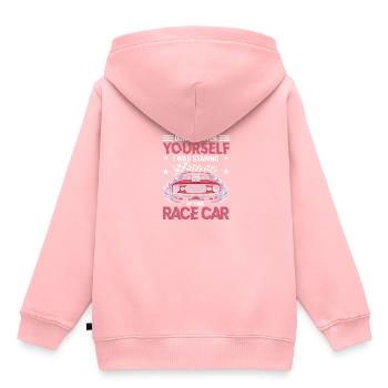 Je regardais votre piste de terre drôle de voiture de course - Sweat Premium à capuche enfant bio - rose - Dos - AI Model Kid Female (0cm)