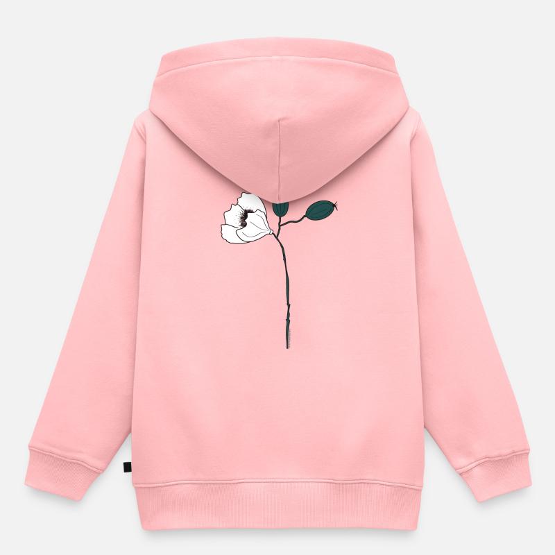 fleur - Sweat Premium à capuche enfant bio - rose
