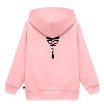 Sir mit Bart, Brille, Hut und Krawatte - Kinder Premium Organic Hoodie - Rosa - Hinten - AI Model Kid Female (0cm)