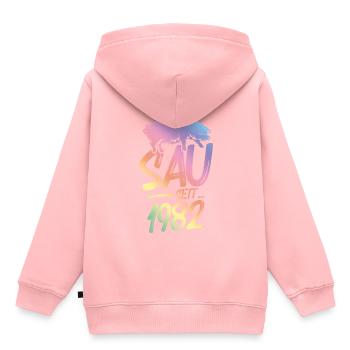 1982 Geile Sau - Kinder Premium Organic Hoodie - Rosa - Hinten - AI Model Kid Female (0cm)