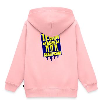 Team Bräutigam Polterhochzeit - Kinder Premium Organic Hoodie - Rosa - Hinten - AI Model Kid Female (0cm)