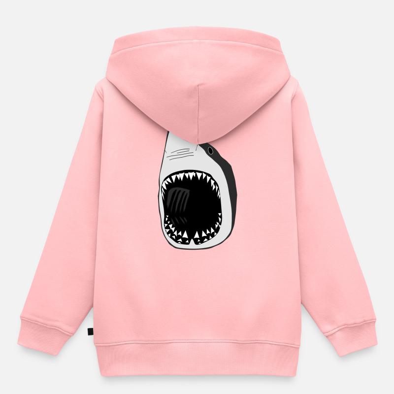 grand requin blanc squale poisson plongée - Sweat Premium à capuche enfant bio - rose