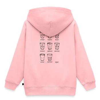 Point de vue - Le verre est ... variante noire - Sweat Premium à capuche enfant bio - rose - Dos - AI Model Kid Female (0cm)