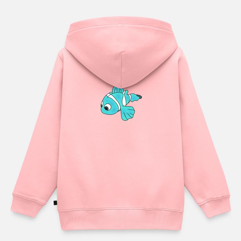 poisson - Sweat Premium à capuche enfant bio - rose