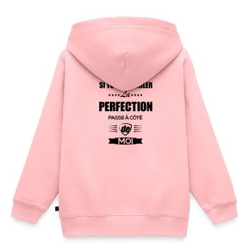PERFECTION A COTE DE MOI - Sweat Premium à capuche enfant bio - rose - Dos - AI Model Kid Female (0cm)
