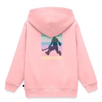 hockey omdat ik doelman veld plezier kleurrijk - Kinder Premium hoodie biologisch - roze - Achter - AI Model Kid Female (0cm)