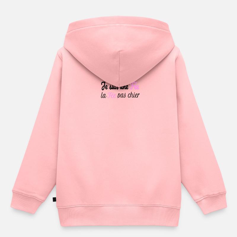 Je Suis Une Fée La Fée Pas Chier - Sweat Premium à capuche enfant bio - rose