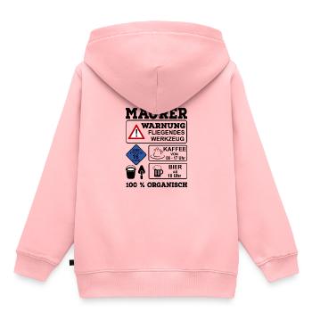 Maurer - Kinder Premium Organic Hoodie - Rosa - Hinten - AI Model Kid Female (0cm)