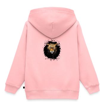 Portrait de guépard - Sweat Premium à capuche enfant bio - rose - Dos - AI Model Kid Female (0cm)
