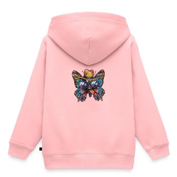 Schmetterling Lustig Sombrero - Kinder Premium Organic Hoodie - Rosa - Hinten - AI Model Kid Female (0cm)