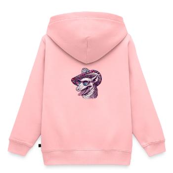 Armadillo Funny Sombrero - Sweat Premium à capuche enfant bio - rose - Dos - AI Model Kid Female (0cm)