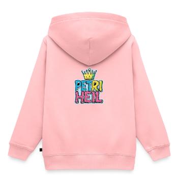 Petri Heil Fischen - Kinder Premium Organic Hoodie - Rosa - Hinten - AI Model Kid Female (0cm)