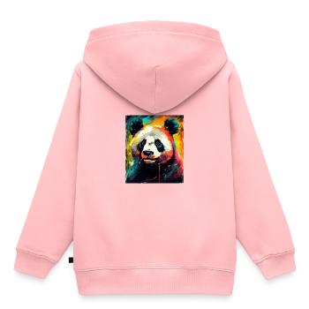 Panda Porträt - Kinder Premium Organic Hoodie - Rosa - Hinten - AI Model Kid Female (0cm)
