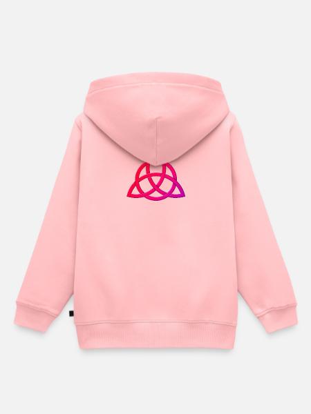 Triquetra avec cercle - Sweat Premium à capuche enfant bio - rose