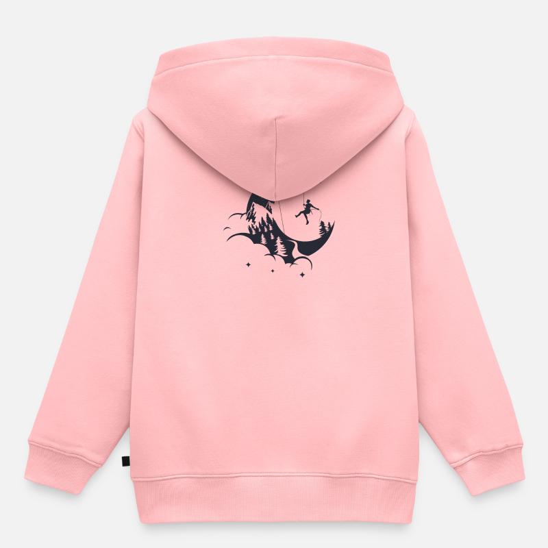 Escalade lune escalade - Sweat Premium à capuche enfant bio - rose