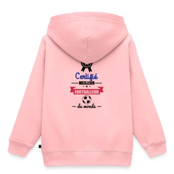 bester Fußballer: Fußball-Geschenk, Fußball - Kinder Premium Organic Hoodie - Rosa - Hinten - AI Model Kid Female (0cm)