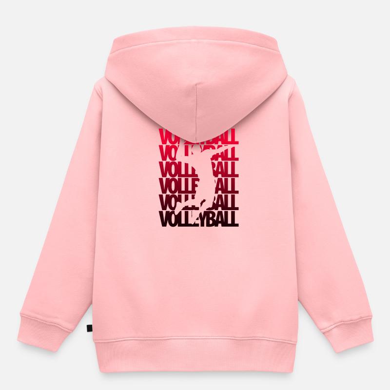 Équipe de volleyball - Sweat Premium à capuche enfant bio - rose