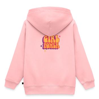Girl Power Woman Power - Kids Premium Organic Hoodie - rose - Back - AI Model Kid Female (0cm)