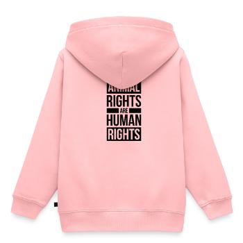 Tierschutz Naturschutz Respektiere Tierrechte - Kinder Premium Organic Hoodie - Rosa - Hinten - AI Model Kid Female (0cm)
