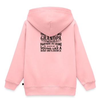 Opa der schlechte Einfluss - Kinder Premium Organic Hoodie - Rosa - Hinten - AI Model Kid Female (0cm)