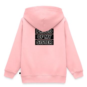 Pride Frère Soeur Jumeaux Frères et sœurs - Sweat Premium à capuche enfant bio - rose - Dos - AI Model Kid Female (0cm)
