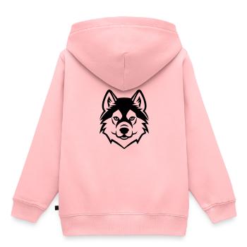 Tête de chien Akita - Sweat Premium à capuche enfant bio - rose - Dos - AI Model Kid Female (0cm)