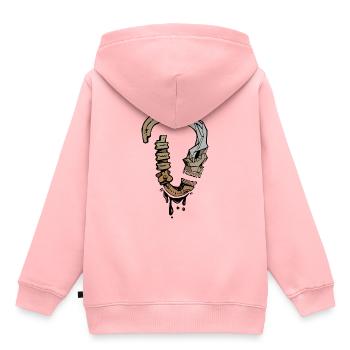 Klettern Karabiner - Kinder Premium Organic Hoodie - Rosa - Hinten - AI Model Kid Female (0cm)