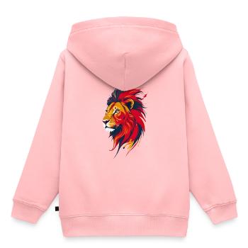 Löwenkopf - Kinder Premium Organic Hoodie - Rosa - Hinten - AI Model Kid Female (0cm)