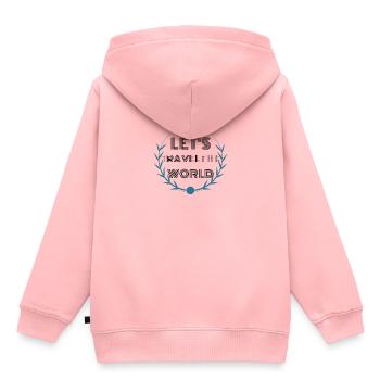travel - Let us travel - Sweat Premium à capuche enfant bio - rose - Dos - AI Model Kid Female (0cm)