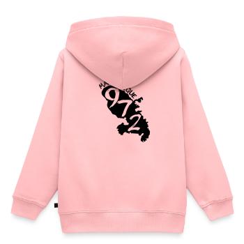 Martinique 972 (1 couleur modifiable) - Sweat Premium à capuche enfant bio - rose - Dos - AI Model Kid Female (0cm)