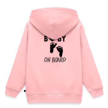 Bébé à l’board Bébé Ventre de bébé Proverbes de bébé - Sweat Premium à capuche enfant bio - rose - Dos - AI Model Kid Female (0cm)