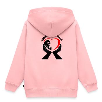 Protection des animaux Amis des animaux Amour des animaux Animaux Animaux Animaux - Sweat Premium à capuche enfant bio - rose - Dos - AI Model Kid Female (0cm)