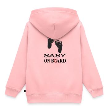 baby on board Babyfüße Babybauch Mutter Geschenk - Kinder Premium Organic Hoodie - Rosa - Hinten - AI Model Kid Female (0cm)