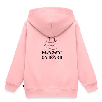 baby on board Babyfüße Babybauch Mutter Geschenk - Kinder Premium Organic Hoodie - Rosa - Hinten - AI Model Kid Female (0cm)
