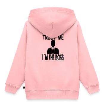 Glaube mir ich bin der Boss Anzug Krawatte Chic - Kinder Premium Organic Hoodie - Rosa - Hinten - AI Model Kid Female (0cm)