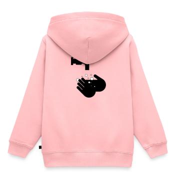 Hände waschen - Kinder Premium Organic Hoodie - Rosa - Hinten - AI Model Kid Female (0cm)