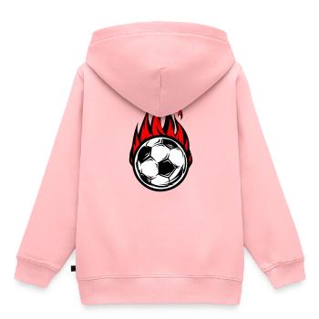 Le football brûle le feu - Sweat Premium à capuche enfant bio - rose - Dos - AI Model Kid Female (0cm)