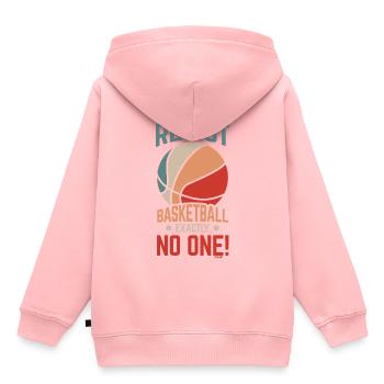 Qui peut résister au basketball - Sweat Premium à capuche enfant bio - rose - Dos - AI Model Kid Female (0cm)
