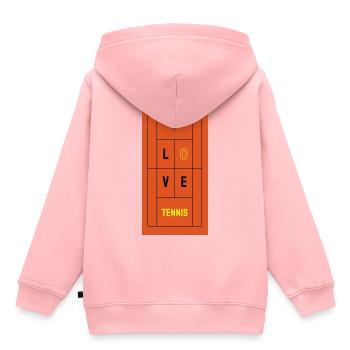 I love Tennis orange - Kinder Premium Organic Hoodie - Rosa - Hinten - AI Model Kid Female (0cm)